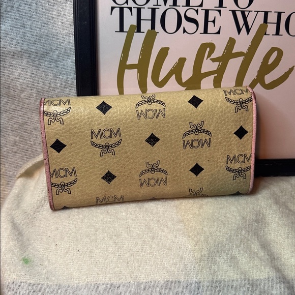 MCM Pink and Tan Trifold Wallet - Picture 5 of 7